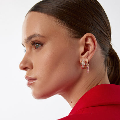 Diagonal Ruby Earrings