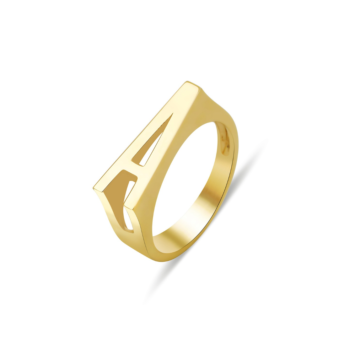 Baguetta Gold Letter Ring