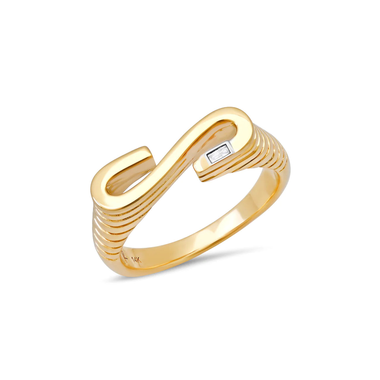 Baguette Letter Ring