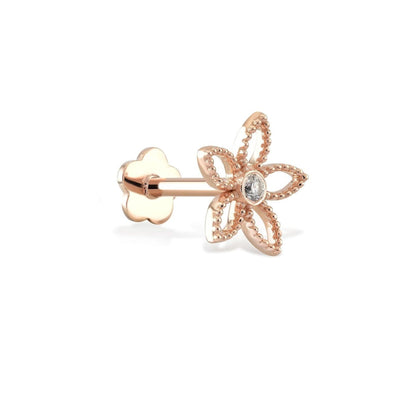 Flower Diamond Gold Piercing