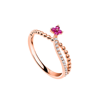 Ruby Flower Ring