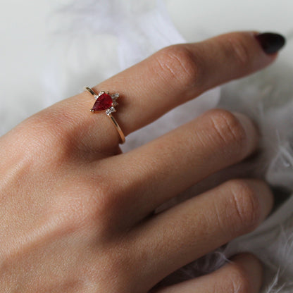 Teardrop Ruby Ring