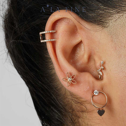 Flower Diamond Gold Piercing