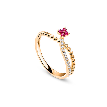 Ruby Flower Ring