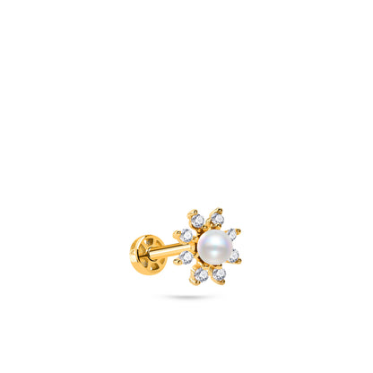 Floral Pearl Gold Piercing