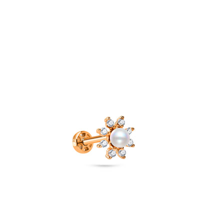 Floral Pearl Gold Piercing