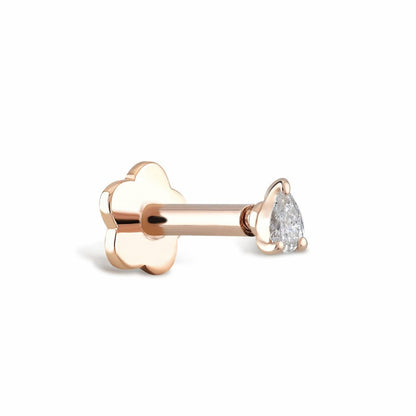 Single Drop Diamond Gold Piercing