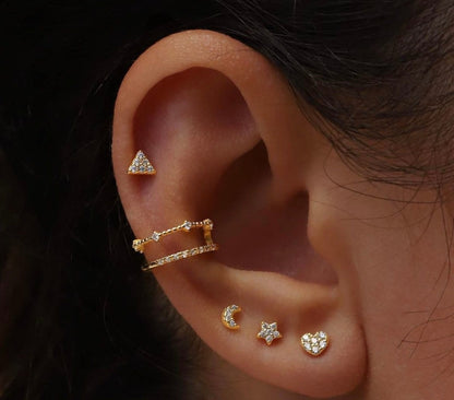 Triangle Stud Gold Piercing