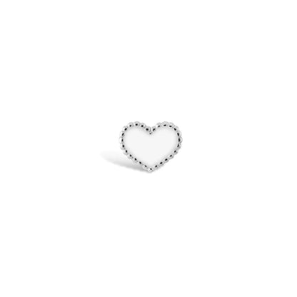 White Enamel Heart Gold Piercing